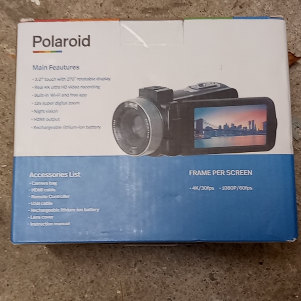 Polaroid 4K Digital Camera & Camcorder. IDD-995 Black 18xZoom, 56 MPs & WiFi